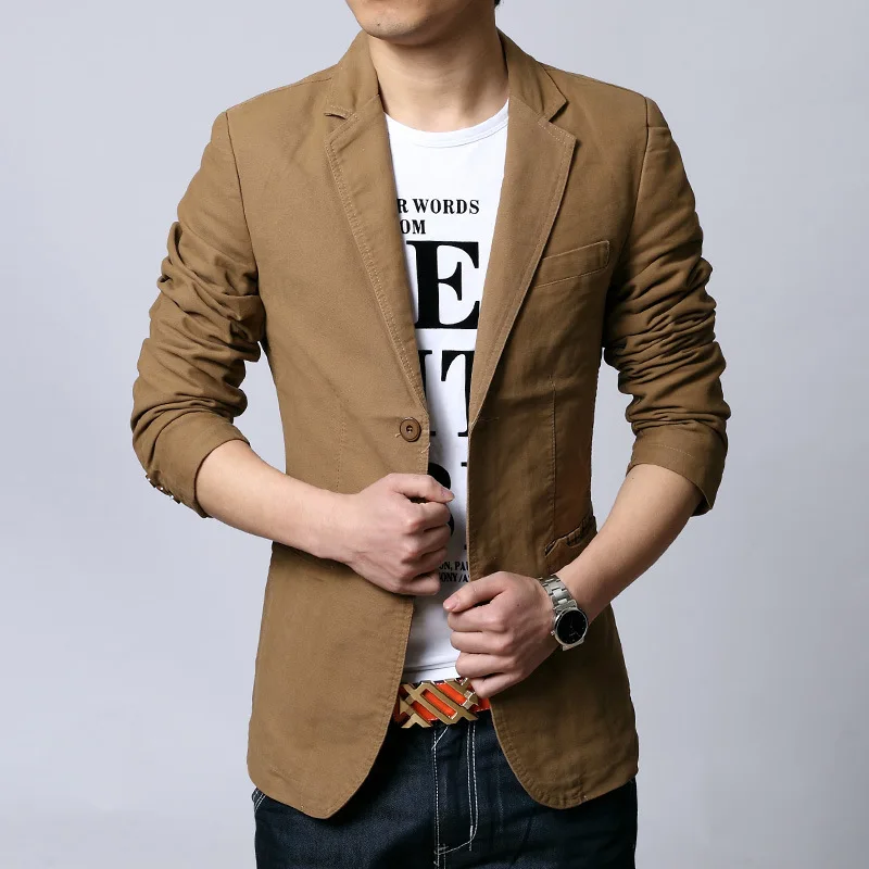 

Autumn New Two Buttons Suit Men's Slim Fit Small Suit nan mian Coat Fashion Man New 2020 Hot Sale