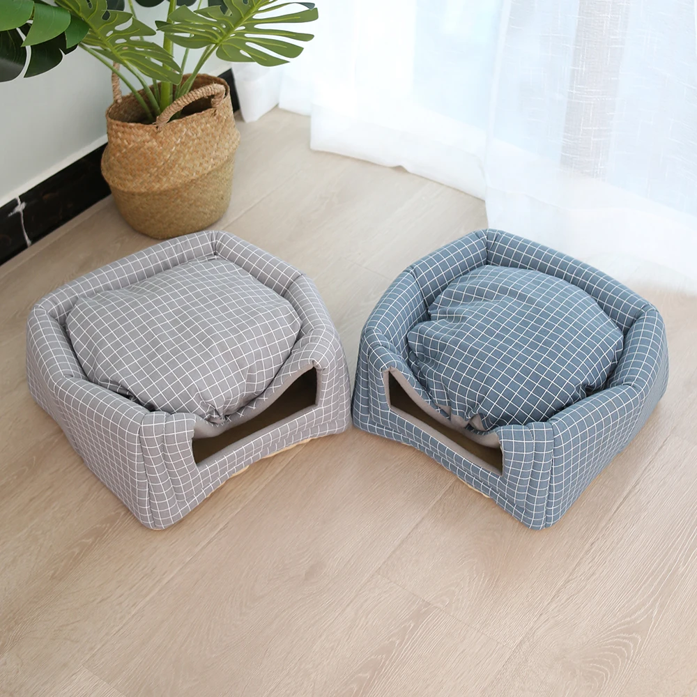 Foldable Fabric Pet Dog Cat Bed Soft Cone Shape House Warm Sleeping Nest For Washable Cute Supplies | Дом и сад