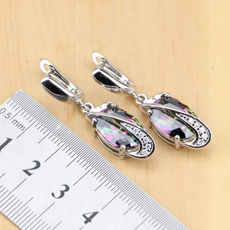 Женский ювелирный комплект из колье и серёг серебра 925 пробы|cubic zirconia jewelry set|jewelry