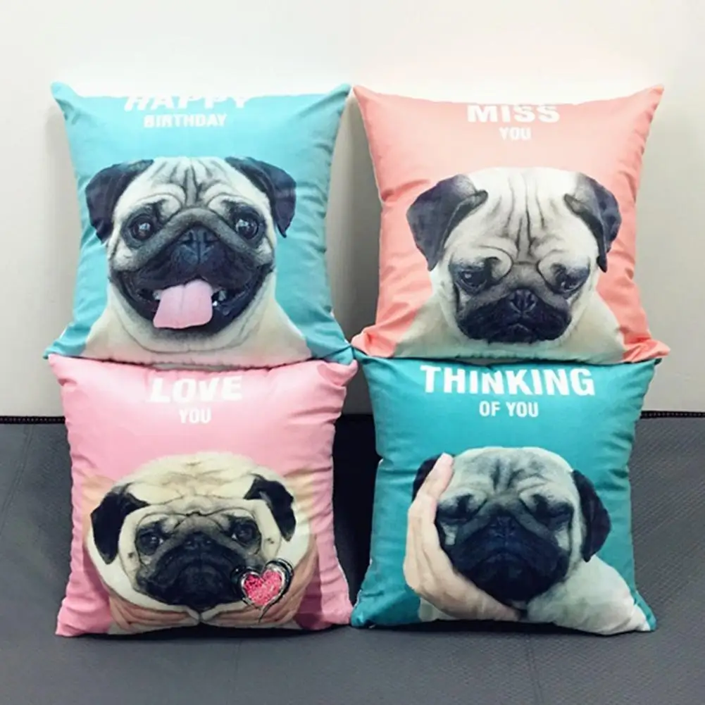 New 45x45cm Pillowcase French Bulldog Throw Pillow Cover Printed Cushion Case Anchor Pattern Marine Breathable | Дом и сад