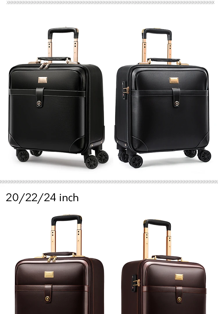 Мужской деловой полиуретановый багаж на колёсиках, набор с сумочкой, женский модный Дорожный чемодан, Спиннер, сумка на колесиках, сумка для переноски