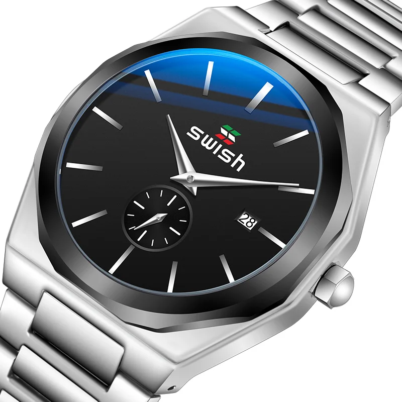 Часы наручные SWISH Мужские кварцевые с хронографом модные деловые спортивные в