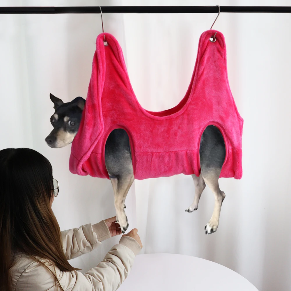 

Dog Cats Hammock Convenient Cat Grooming Tool Flannel Helper Harness Small Medium Pet Restraint Bag for Bathing Nail Trimming