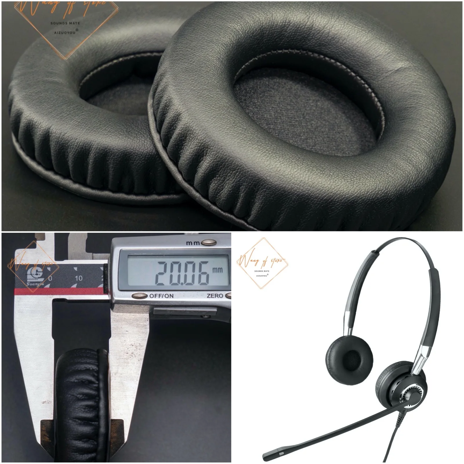 

Deeper Slow Rebound Memory Foam Ear Pads For Jabra Biz 2400 Series Headphones