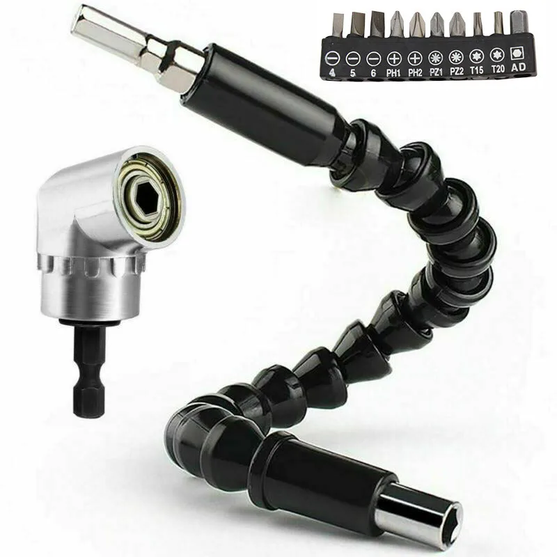 

Right Angle Drill Extension Bit Holder Flexible Shaft Screwdriver Carbon Steel