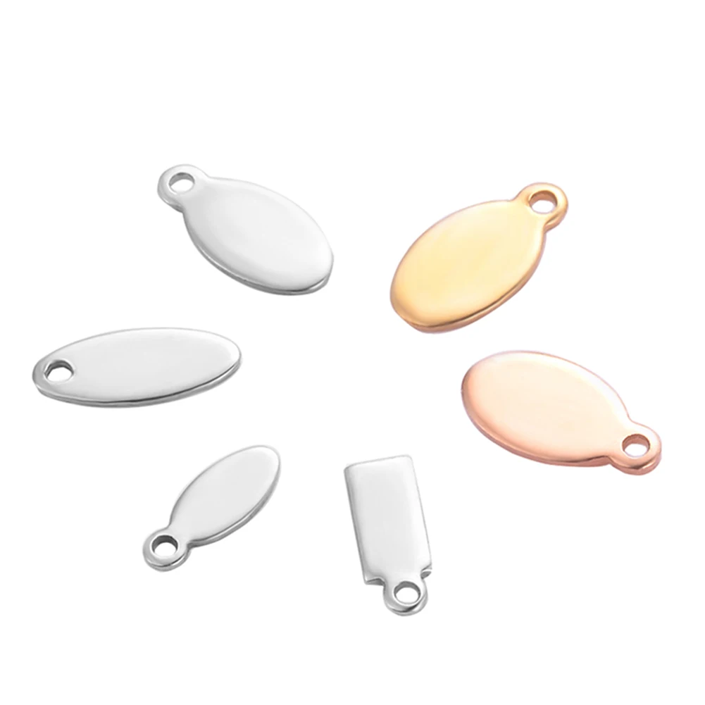 Пустые овальные штампы из нержавеющей стали серебристые/золотистые/розовые для
