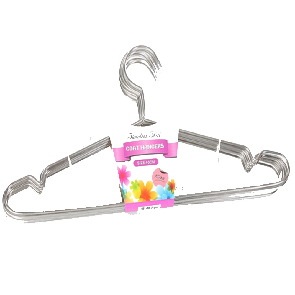 

10PCS Stainless steel clothes hangers Non-slip clothes hanging metal rack