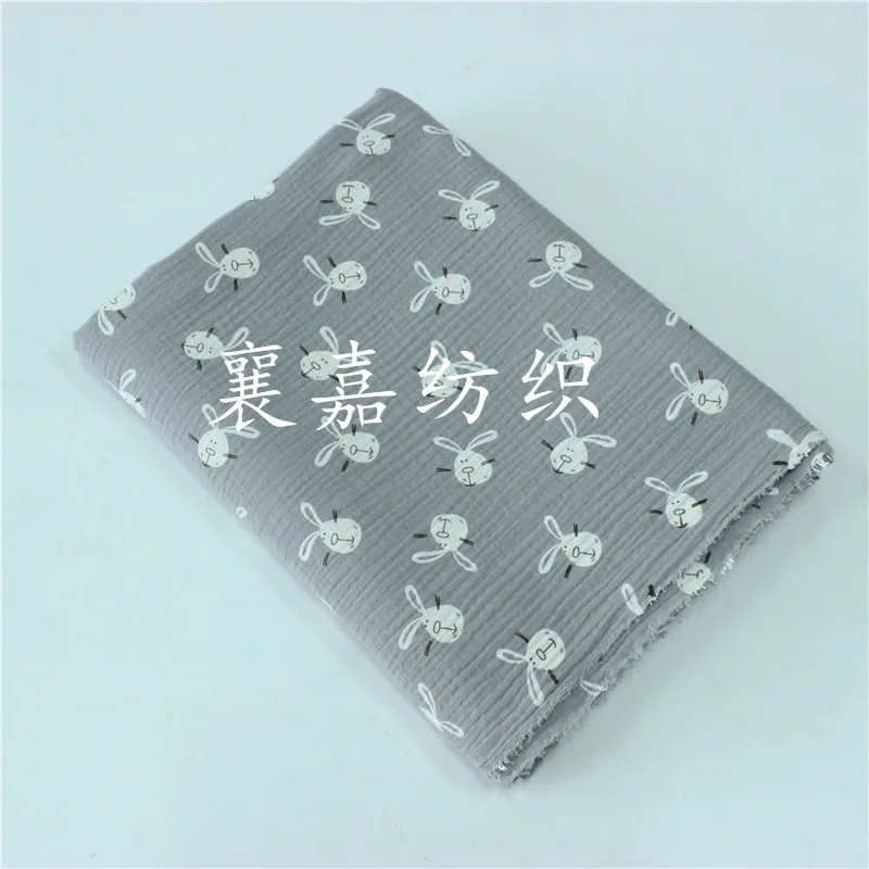 Мягкая Двойная Текстура ежа из крепа милая хлопковая ткань с кроликом сделай