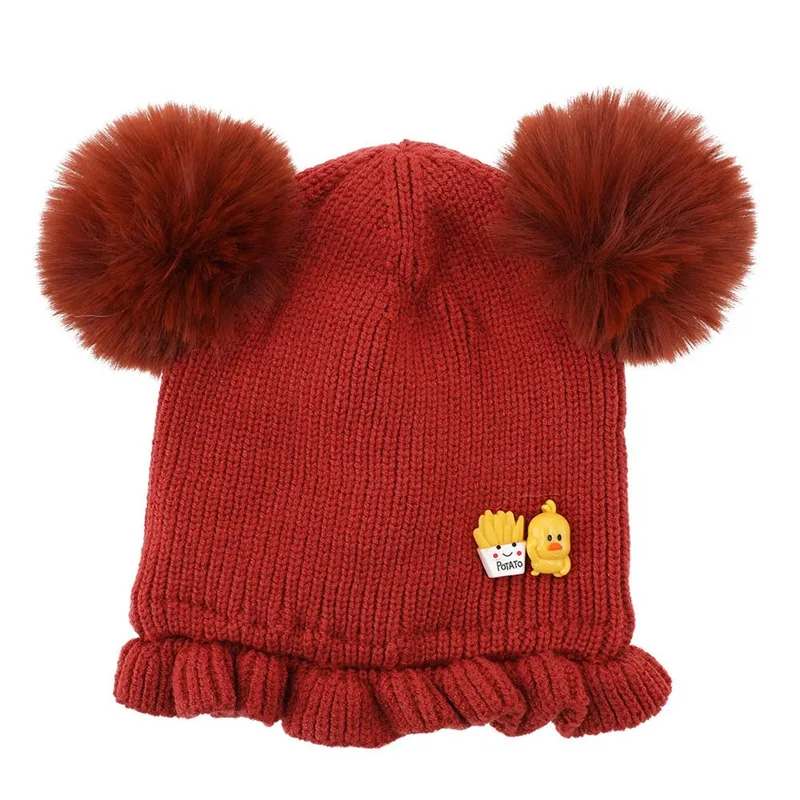 

Winter Baby Boy Girl Hat Beanie for 3-12M Infant Toddler Cute Balls Knitted Pompom Cap Crochet Casual Fashion Hats