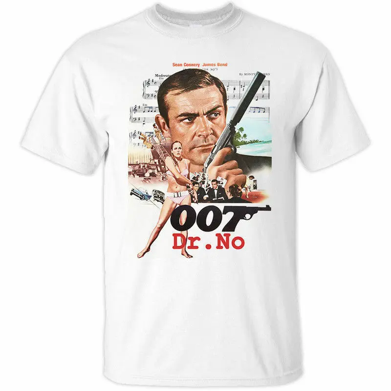 Dr No V1 Джеймс Бонд 007 T молодой плакат 1962 Футболка белая все размеры S 5Xl|Мужские