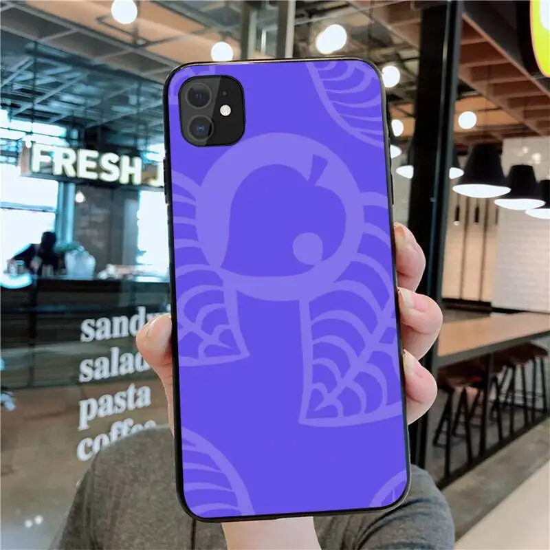 

YJZFDYRM Animal Crossing Black TPU Soft Rubber Phone Cover for iPhone 11 pro XS MAX 8 7 6 6S Plus X 5S SE 2020 XR case