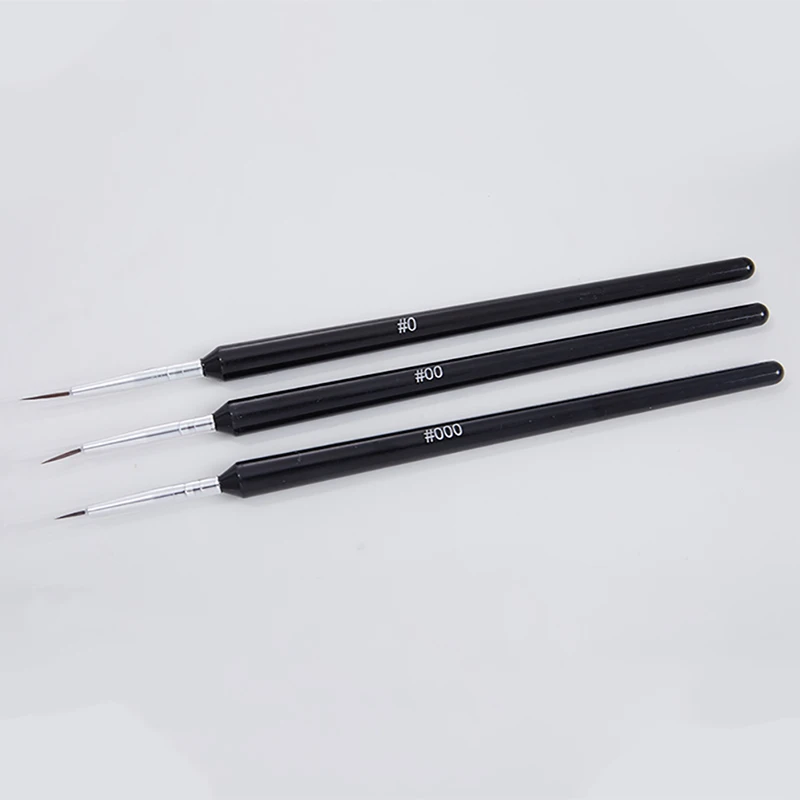 

3pcs Wolf Hair Brushes Set Coloring Pen Drawing Pen Outline Nail Art Pen New
