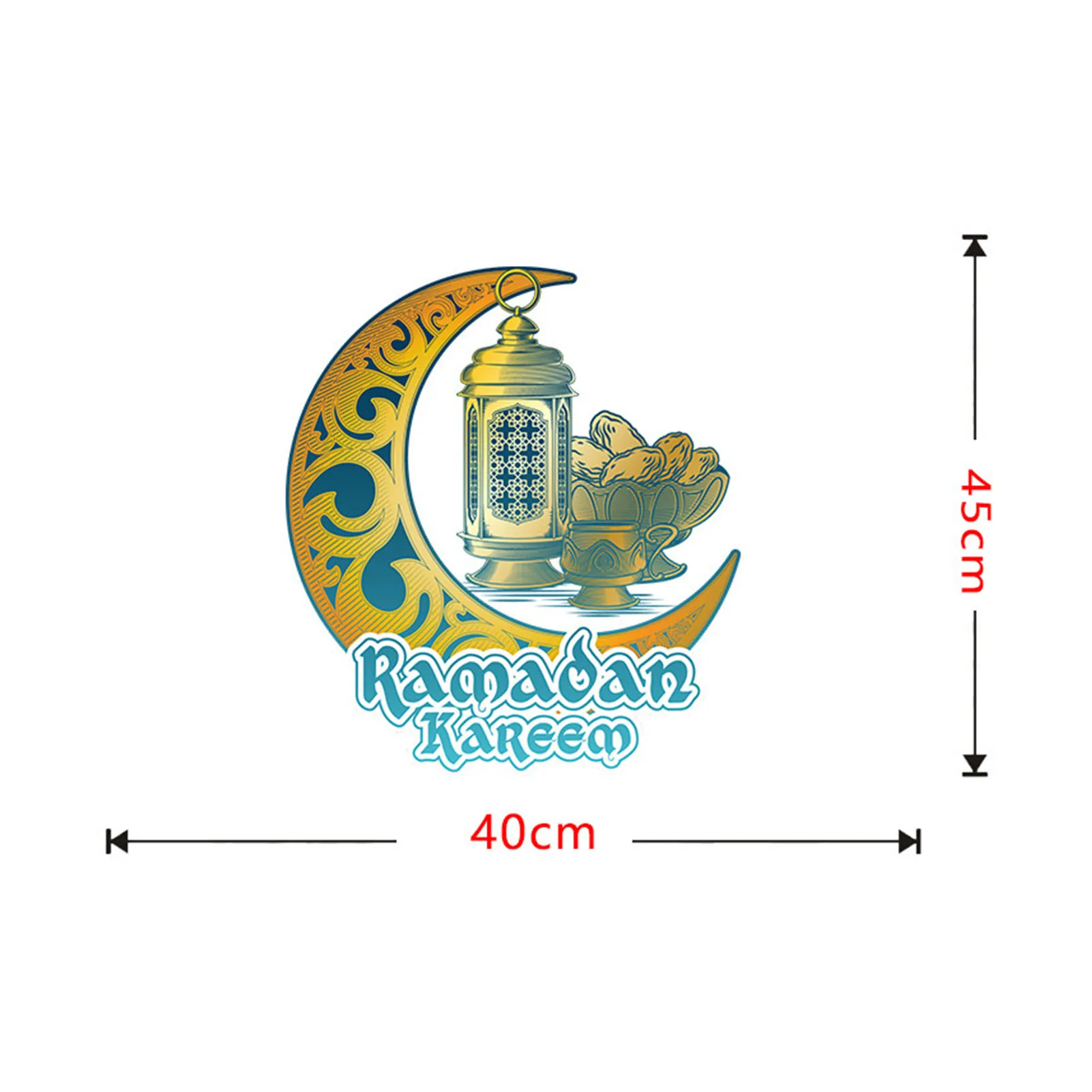 

Eid Mubarak Sticker Muslim Wall Decals Double-sided Visible Pattern Waterproof PVC Stickers Dorm Murals For Decoration Universal