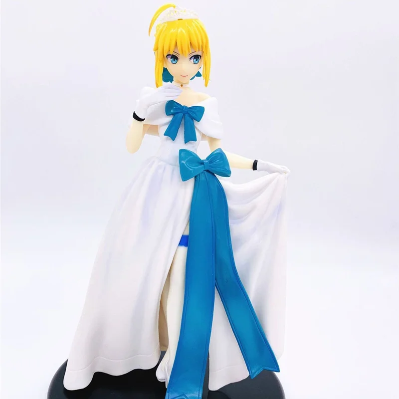

Anime Fate Grand Order Saber White Dress PVC Action Figure Collectible Model Doll Toy 24cm