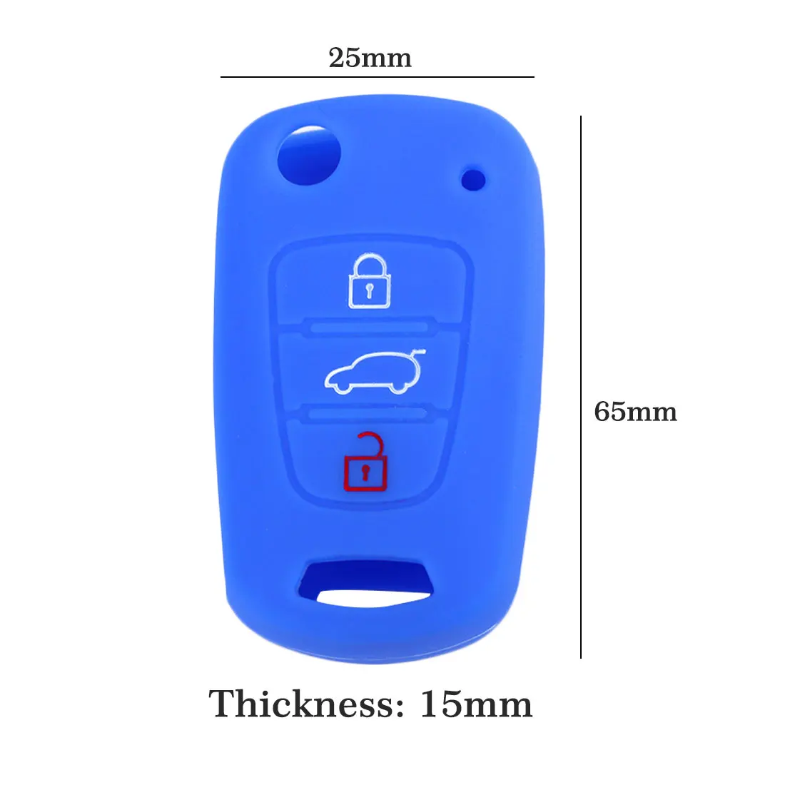 

3 Button Silicone Flip Car Key Cover Case For Hyundai Verna i20 i30 For Kia RIO K2 K3 K5 Ceed Cerato Sportage