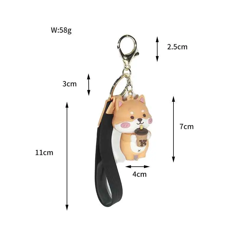 

Drink milk Of tea Husky Pug Keychain Resin Dog Keychains For Women Bag Pendant Jewelry Car Key Ring Cartoon Key Chain Hot