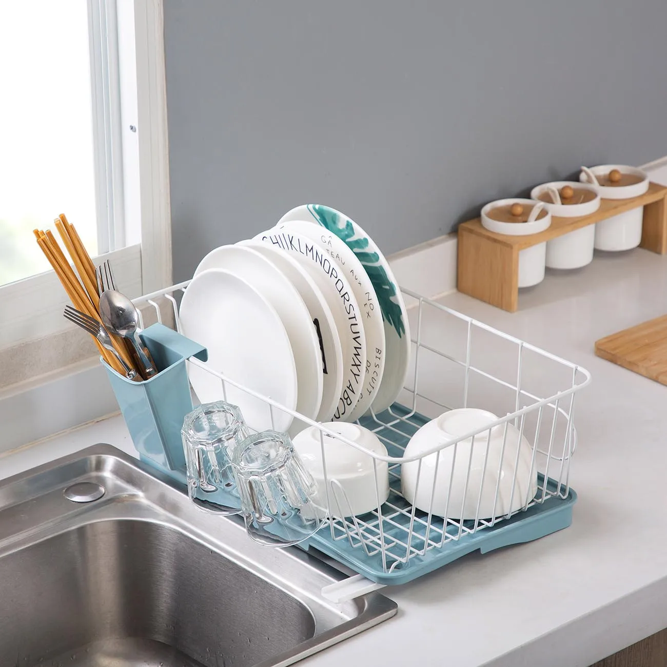 

Kitchen Organizer Dish Rack Tableware Drying Storage Basket Dish Bowl Holder Shelf Drain Sink Organizer Dish Drainer Basket