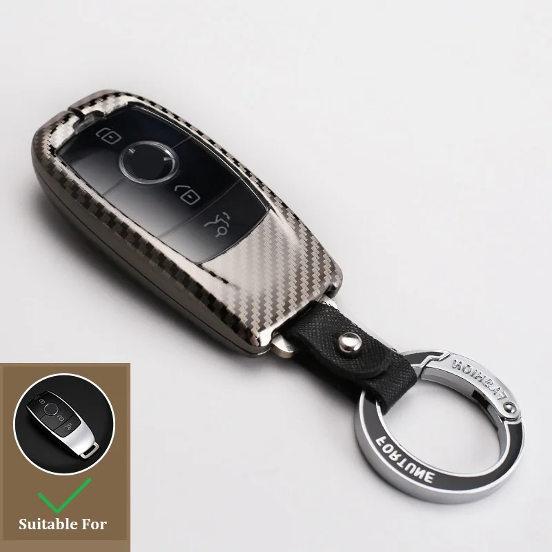 

Zinc Alloy Carbon Fiber Texture Car Key Case Cover For Mercedes Benz C E Class GLC GLB GLA GLE E300L E260 C260L C200L A200L