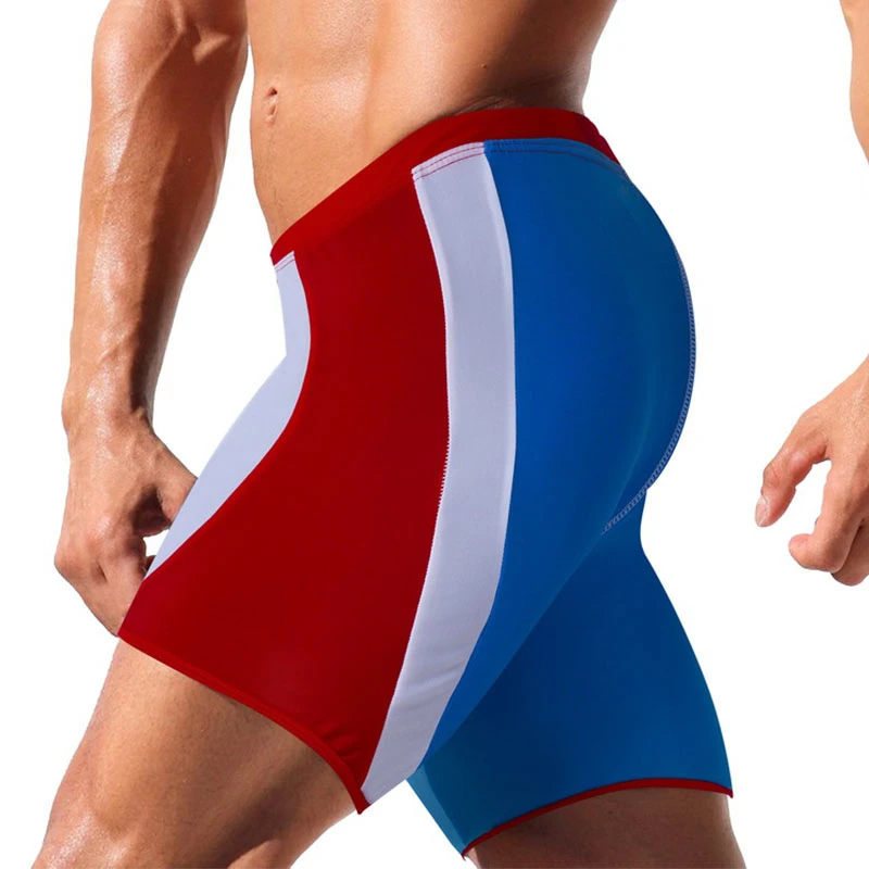Мужские плавки Цветные Лоскутные эластичные шорты с завязками облегающая одежда