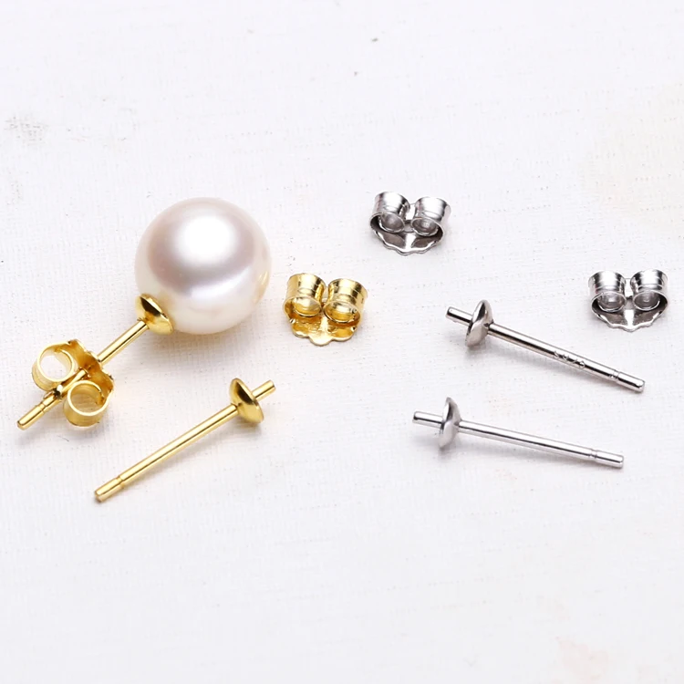 Модные серьги с жемчугом гвоздики пробки задняя чашка фурнитура аксессуар 925