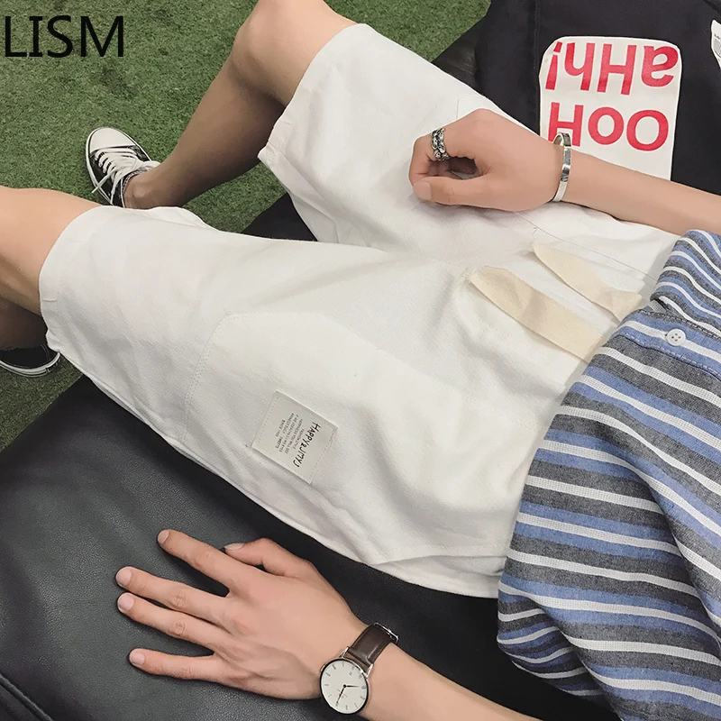 

Fashion Men Casual Shorts Summer Streetwear Cotton Thin Shorts Loose Pockets Shorts Men Sport Jogging Sweatsuit Cargo Bermudas