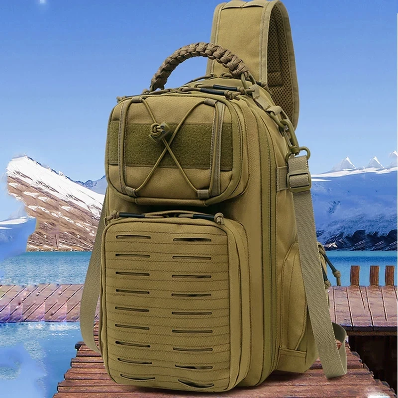 Laser Men Chest Bag Sling Hiking Backpack Military Tactical Army Shoulder Fishing Bags Travel Camping Molle Bag Hunting