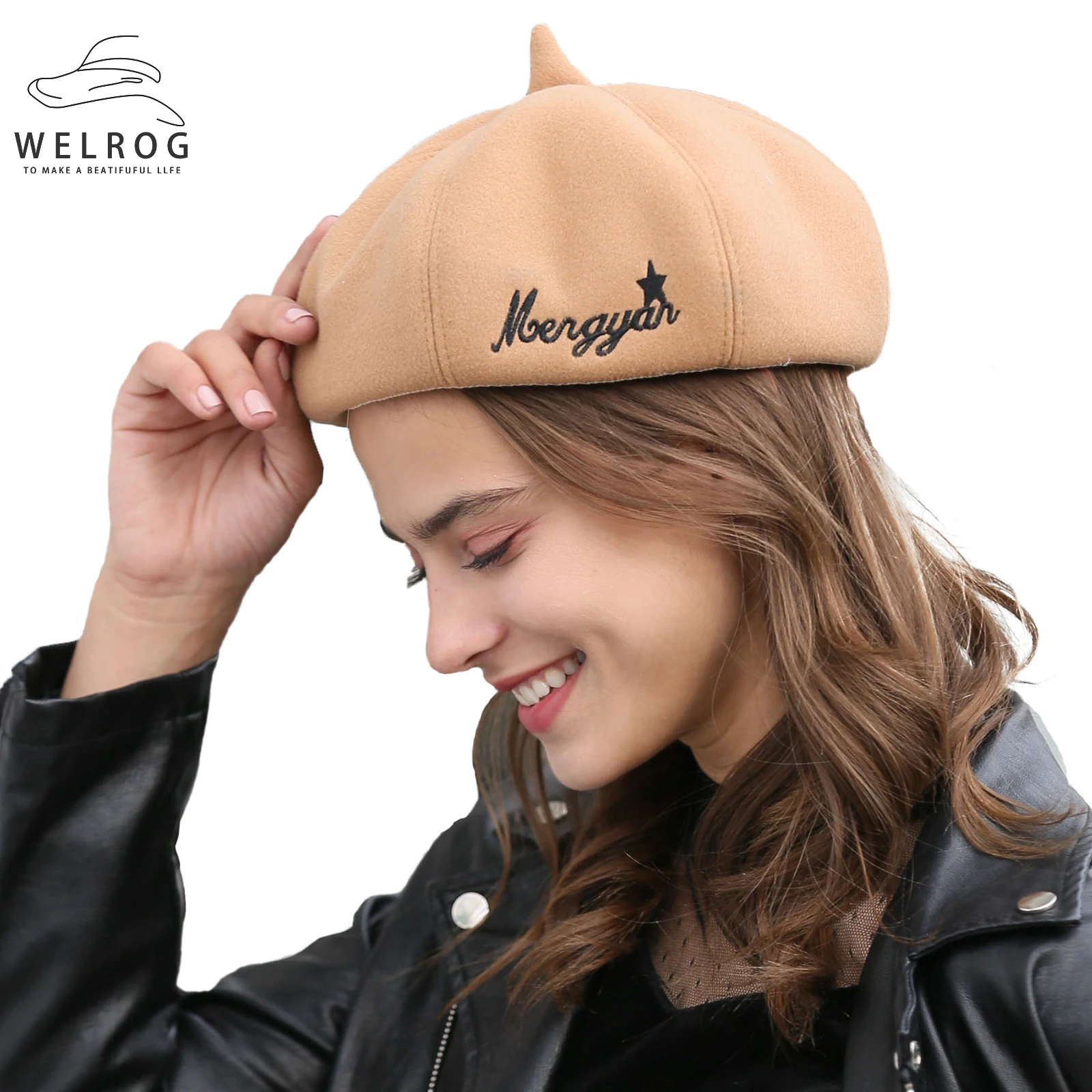 Берет WELROG женский шерстяной в Корейском стиле шляпа британском ретро-стиле |