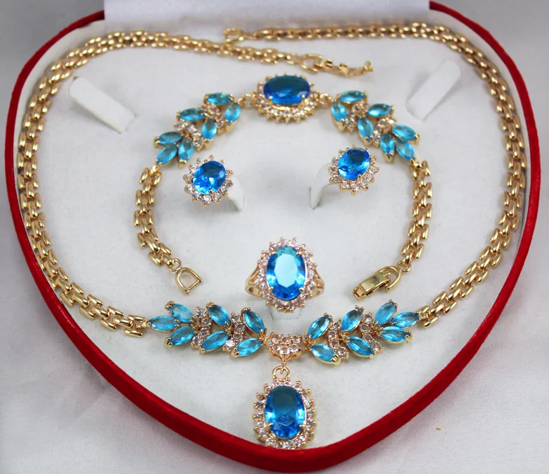 

Free shipping special set 0035 zircon necklace, earing, bracelet , ring set
