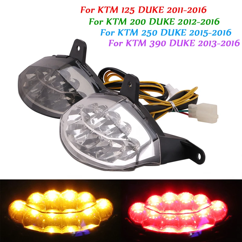 

LED Rear Tail Light Brake Turn Signal Light Lamps Motorcycle Refit Modified For DUKE 125 250 200 390 Set Silp on
