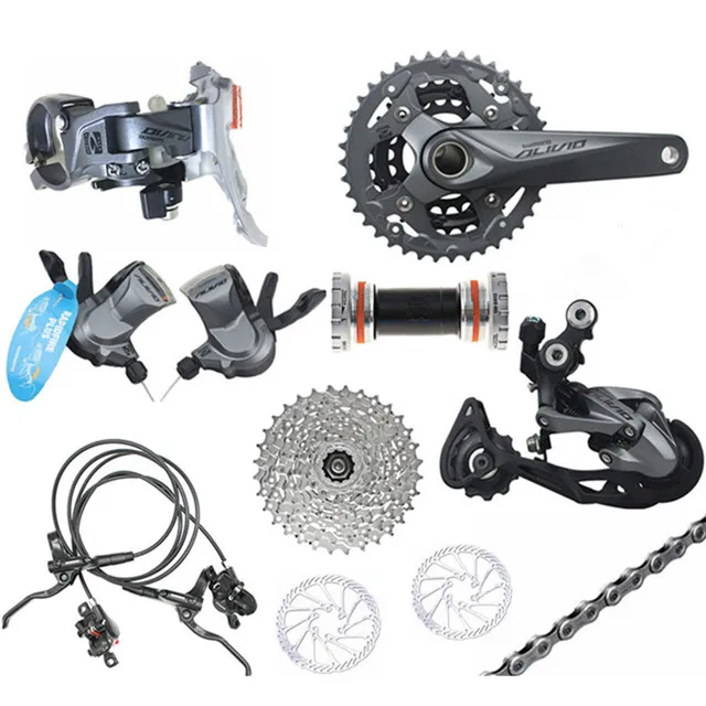 SHIMANO ALIVIO M4050/M4000 9-27-скорость горный велосипед сдвиг комплект добавляет BR-MT200 тормозной G3 диск