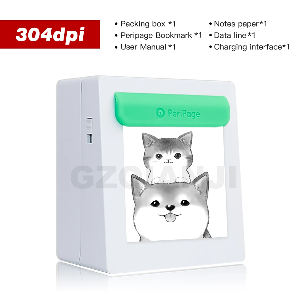 1 pcs 304dpi Printer 200/300 dpi Мини 58 мм 2 дюйма термоэтикетка фото заметки bluetooth принтер 58 мм с бесплатным приложением фото принтер для Android iOS Телефон - Цвет: 1 pcs 304dpi Printer