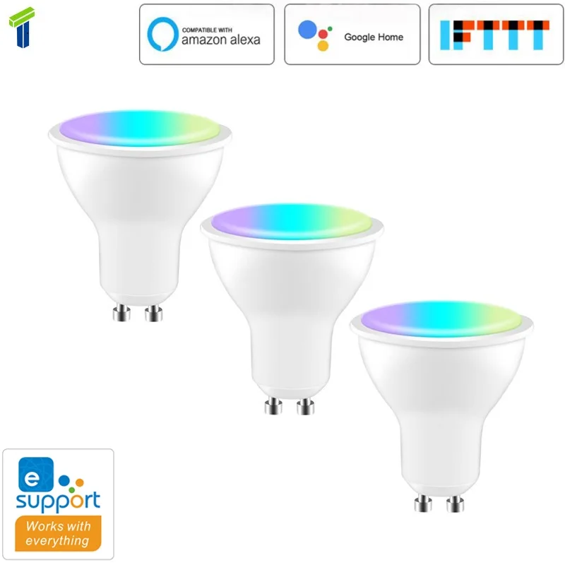 

EWeLink Wifi Smart LED Light Bulb Gu10 RGB+CCT Spotlight 4W 220-240V APP DIY Color Voice Control Work With Alexa Google Home