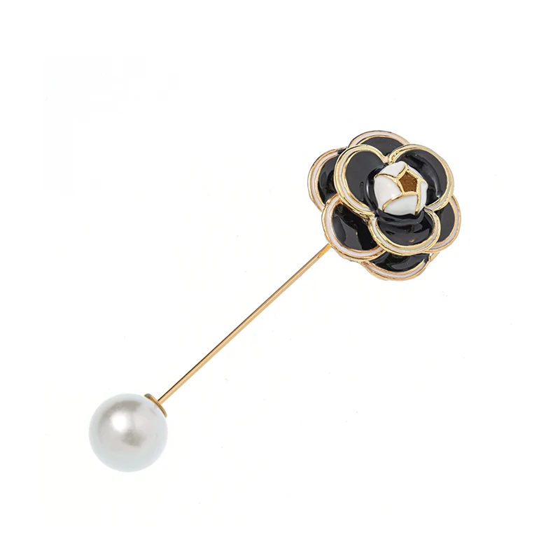 Романтическая брошь RHao в виде черной розы булавки милые эмалированные черного