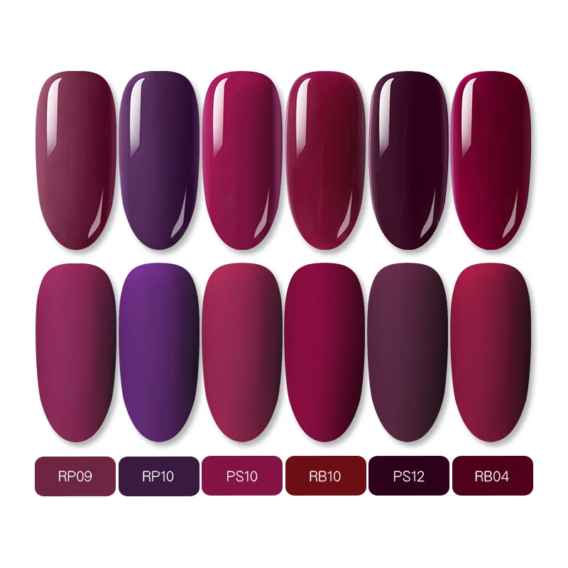 BORN PRETTY Plum Цветной Гель-лак для ногтей 6 мл замачиваемый Гель-лак для Ногтей Стойкий УФ-гель матовый эффект нужно матовое верхнее покрытие