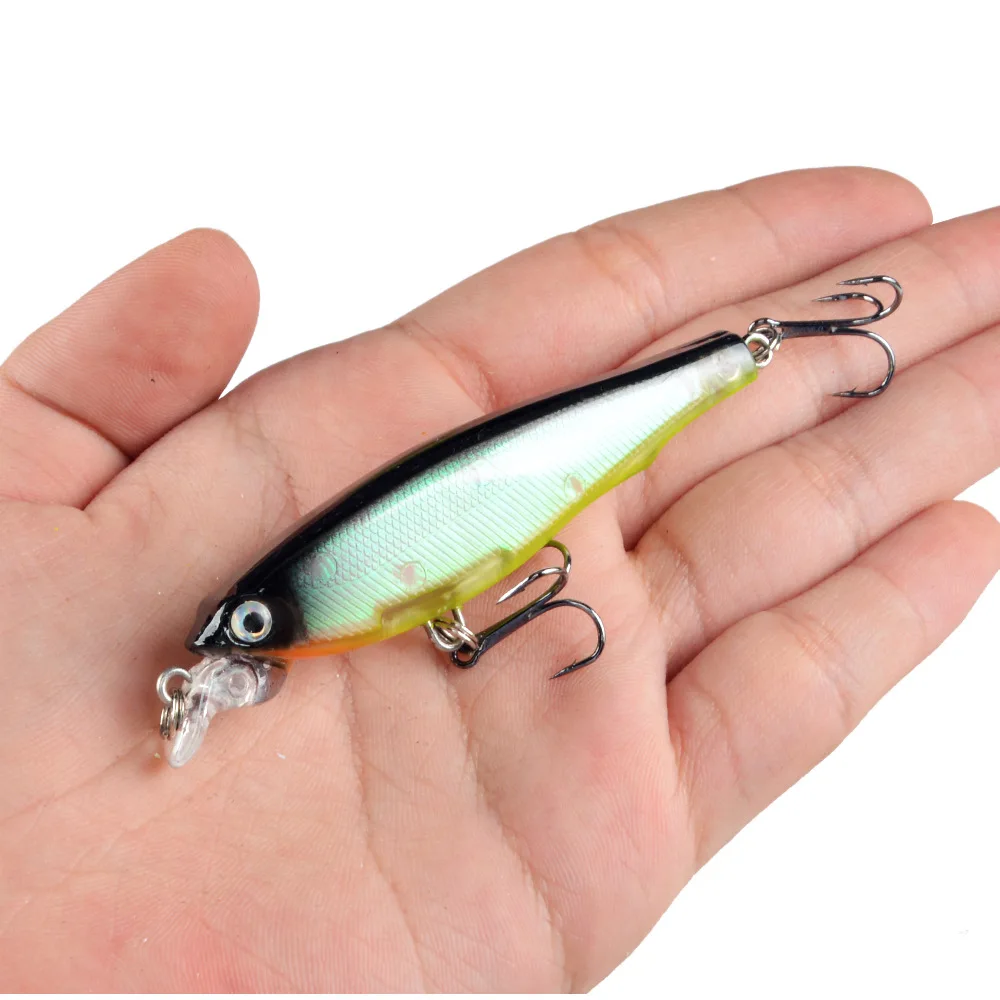 

1Pcs Minnow Fishing Lures 8cm 7.5g Crankbait Wobblers Perch 3D Eyes Artificial Hard Bait Pike Carp Bass Floating Swimbait Pesca