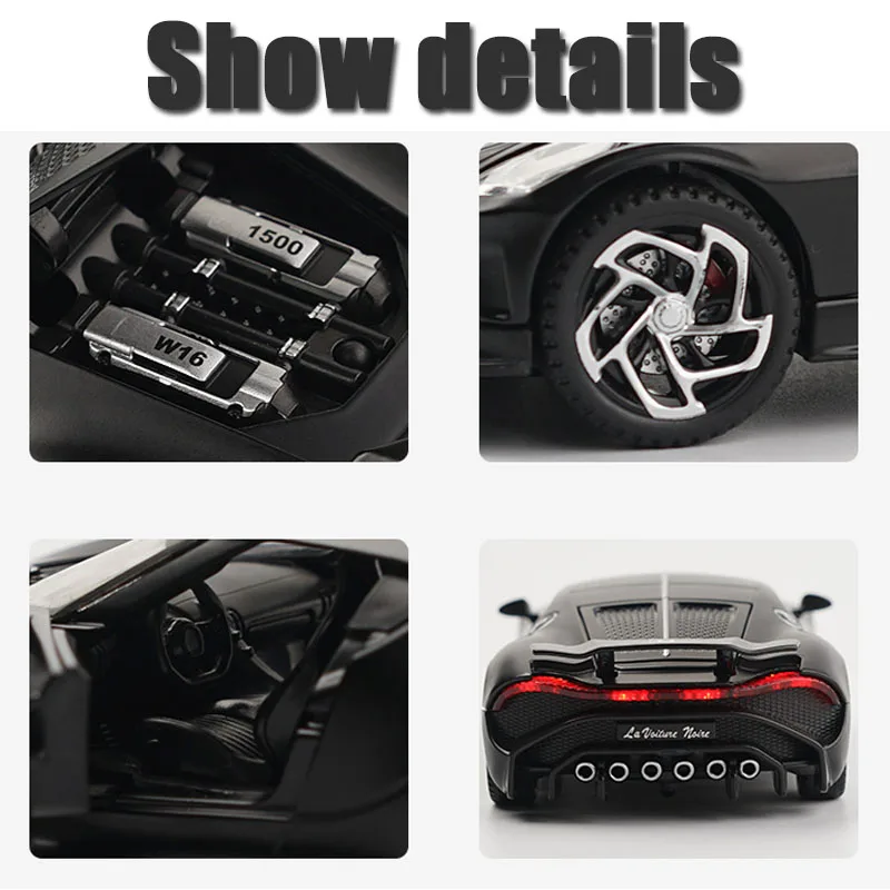 1:32 Bugatti La Voiture Noire Литой Сплав модель автомобиля Global Limited Edition коллекционные