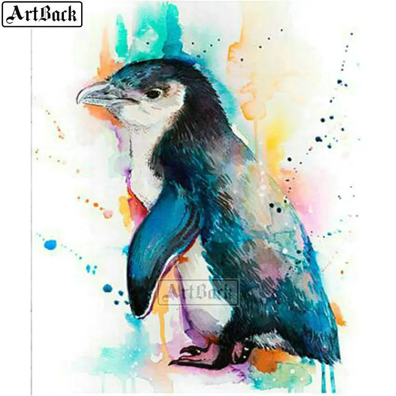 5d алмазная картина написанная акварелью Пингвин вышивка крестиком камни в форме