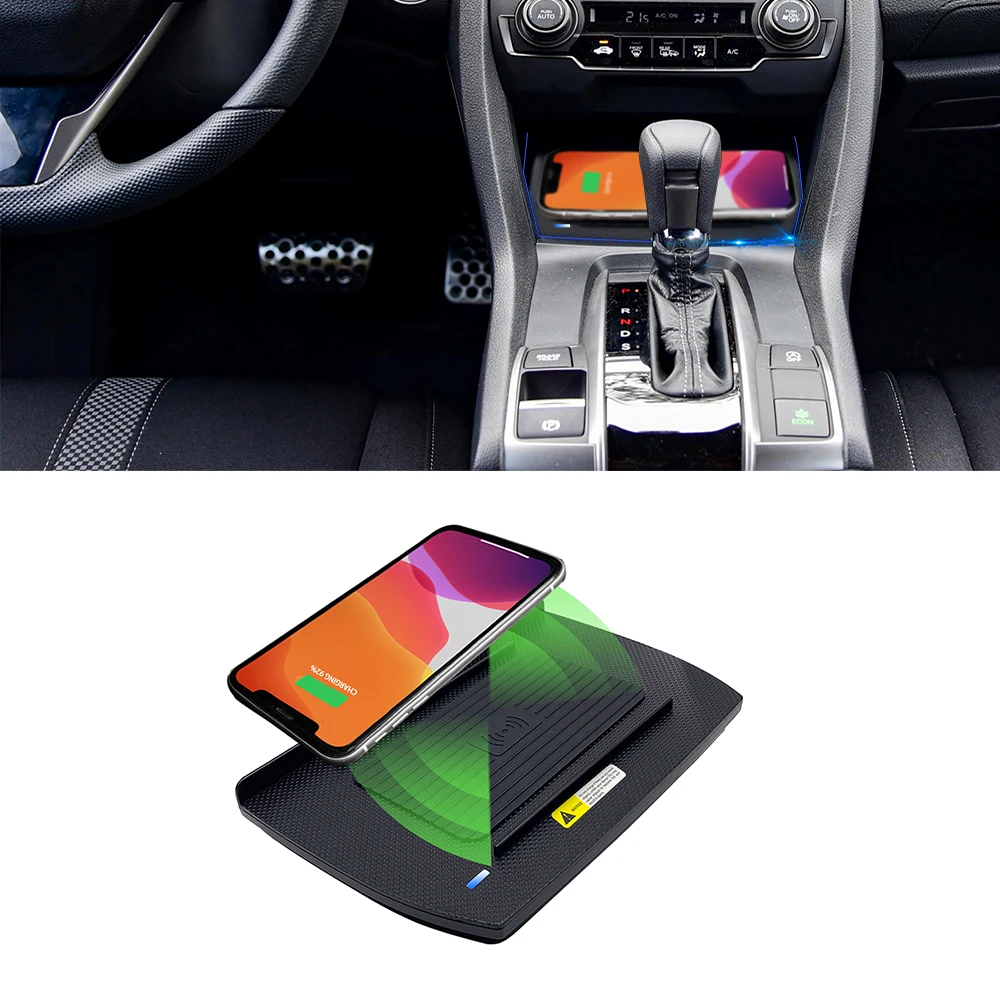 

15W Fast Charge Car Wireless Phone Charger For Honda CIVIC 2016-2020 Special Phone Holder Charger Center Console Accessories
