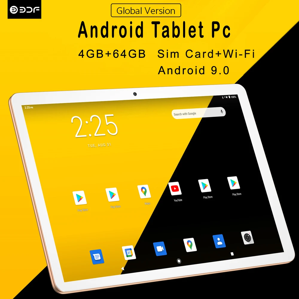 new 10 1 inch tablet pc android 9 0 octa core google play phone call tablet wifi bluetooth 4gb ram 64gb rom tablets type c free global shipping