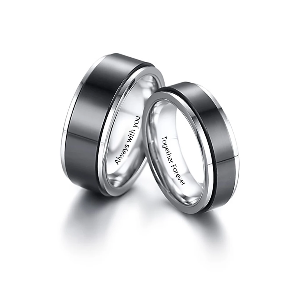 

Подлинные обручальные кольца для мужчин и женщин, подлинные обручальные кольца из нержавеющей стали, Подарок на годовщину