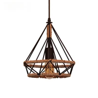 vintage pendant light black iron rope lamp russia loft cage light design for kitchen dining bedroom with e27 edison lamp holder
