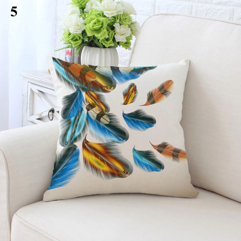 

Peacock Feather Cushion Cover Elegent Decrative Pillowcases Beautiful Animal Feather Pillow Cover Sofa Pillow Case Home Decor