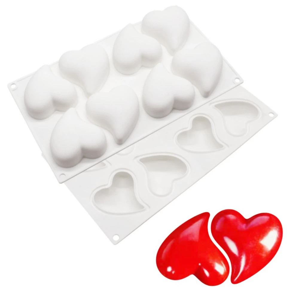 

3D Love Heart Shape Silicone Mold 8 Holes Pudding Cupcake Art Cake Mould Baking Pastry Mousse Chocolate Mold Cake Tools