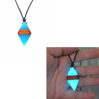 fashion necklace retro wood resin with jewelry light absorbing pendant in the dark womens and mens gifts