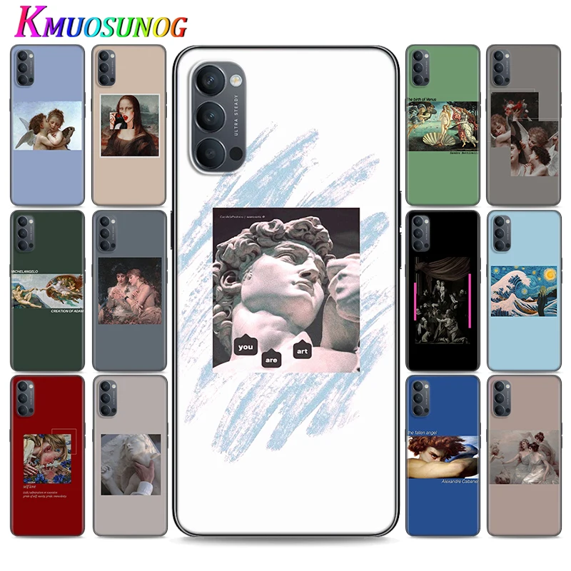 

Silicone Cover Retro pattern art aesthetic for OPPO Reno 4 3 Pro 10X Zoom 2 Z F ACE X2 Pro 5G A5 A9 2020 Phone Case