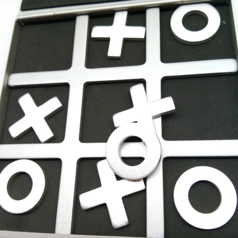 Новый продукт металлические алюминиевые шахматы для игр Tic tac toe родителей и детей