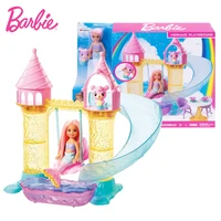original barbie mermaid small chelsea castle playset toy doll accessories girls dolls house toys for children birthday