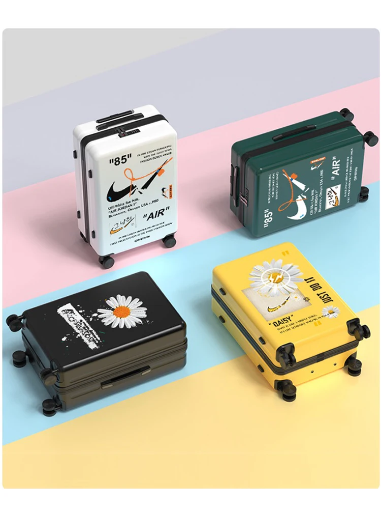 

Travel Suitcase Yellow Green Light Suitcase18"20"22"24"26"Character Pattern Luggage Suitcase Wheel Travel Suitcases With Wheels