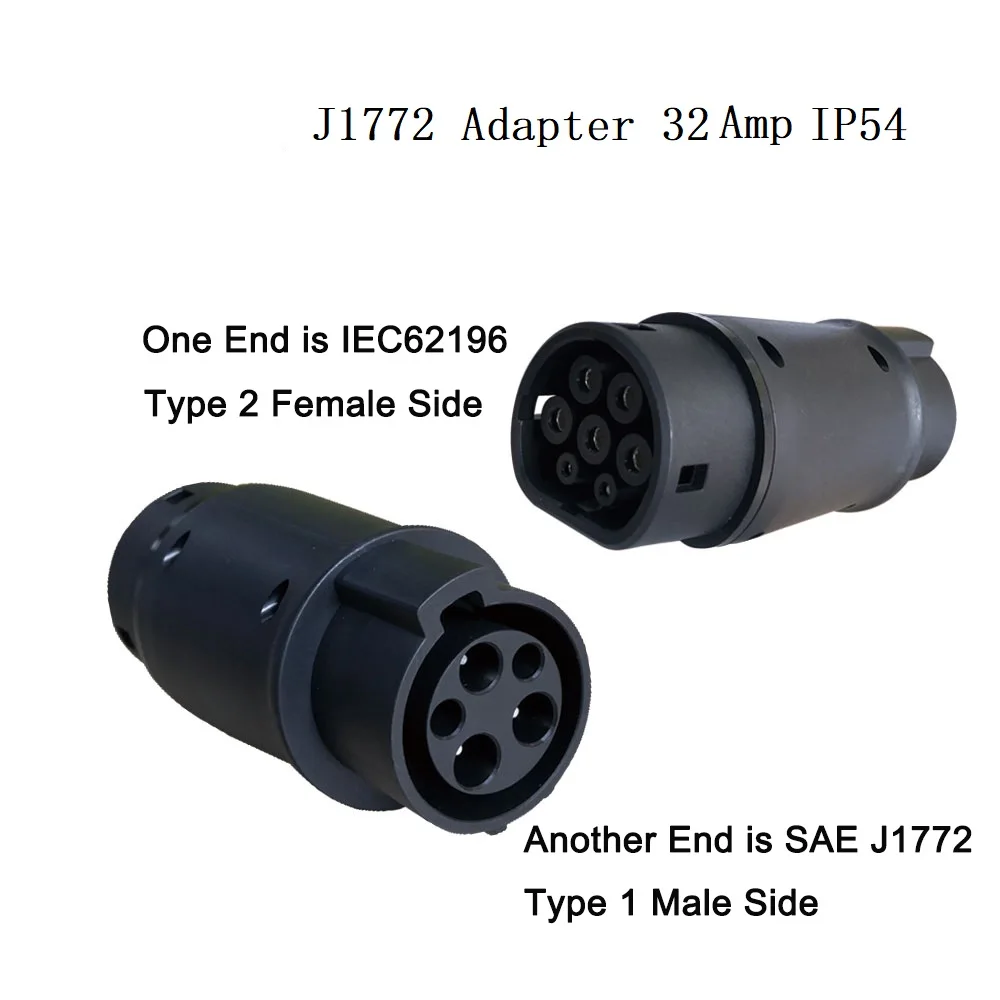 Sae J1772 32A электрический автомобиль Ev адаптер разъем тип 1 к Type2 для зарядки