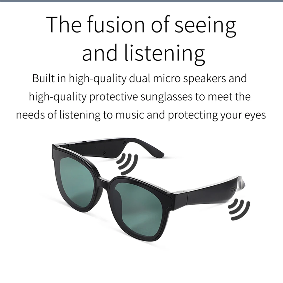 구매 컬러 지브라 A13 스마트 안경 오디오 선글라스, 블루투스 5.0 이어폰 안경 전화 응답 음악 듣기 이어폰